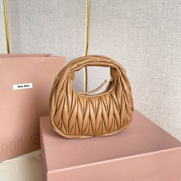 Wander matelassé nappa leather hobo bag