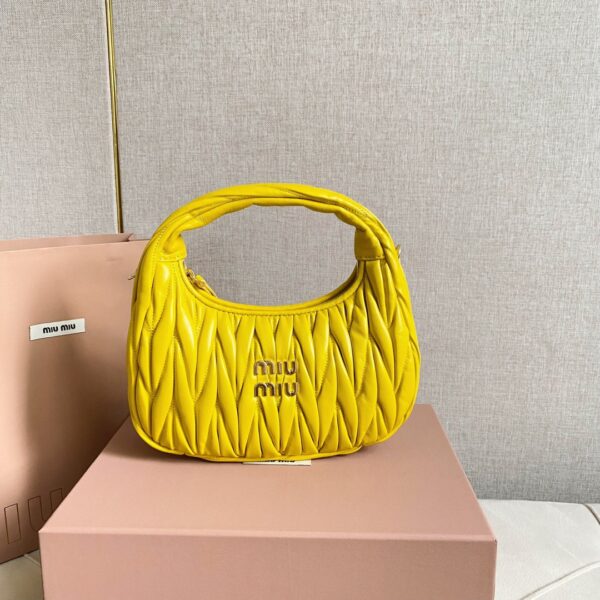 Wander matelassé nappa leather hobo bag  Sunny Yellow
