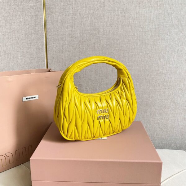 Wander matelassé nappa leather hobo bag  Sunny Yellow