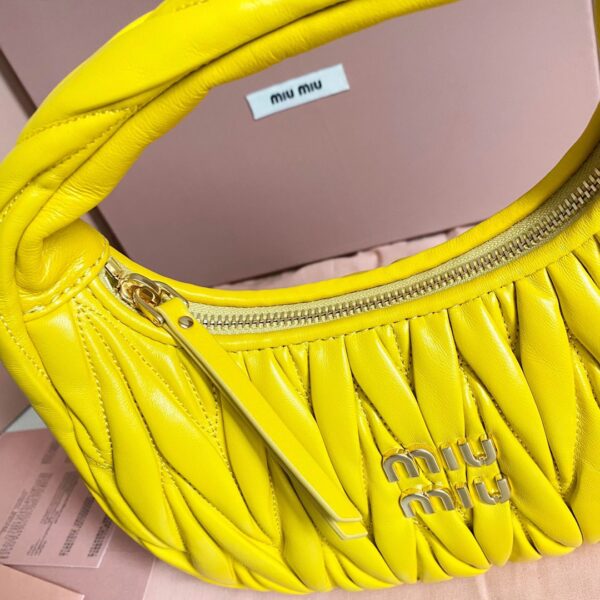 Wander matelassé nappa leather hobo bag  Sunny Yellow