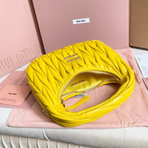 Wander matelassé nappa leather hobo bag  Sunny Yellow