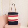 Raffia-effect woven tote bag